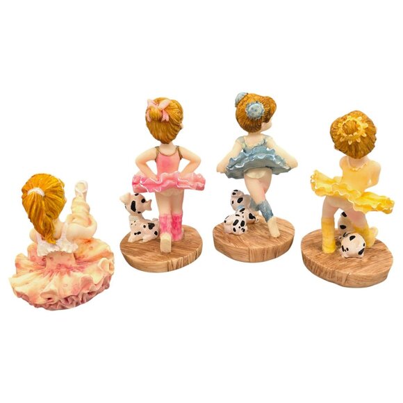 D&K Ballerina Figurines Dancer Dalmatian Puppy Set Of 4 Ballet HandPainted Resin - Picture 2 of 13